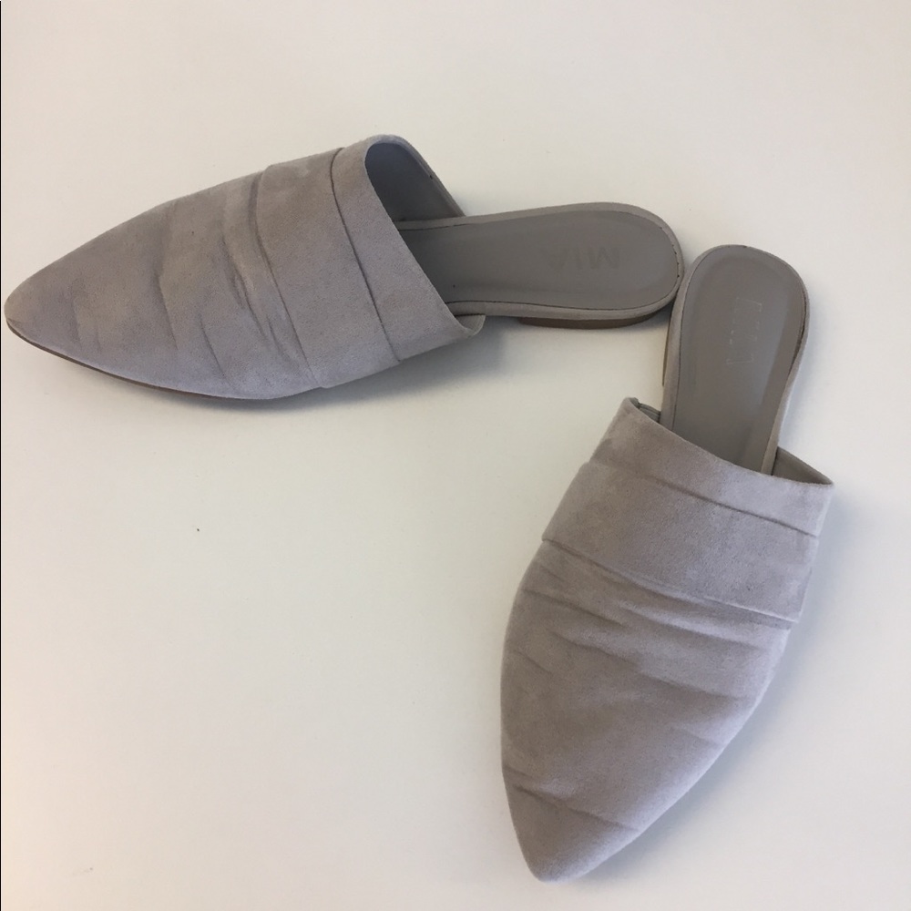 Nordstrom MIA Grey Suede Mules